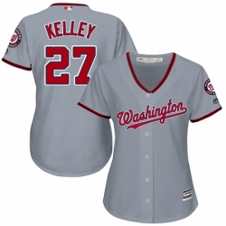 Womens Majestic Washington Nationals 27 Shawn Kelley Authentic Grey Road Cool Base MLB Jersey