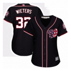 Womens Majestic Washington Nationals 32 Matt Wieters Replica Navy Blue Alternate 2 Cool Base MLB Jersey