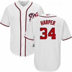 Youth Majestic Washington Nationals 34 Bryce Harper Replica White Home Cool Base MLB Jersey