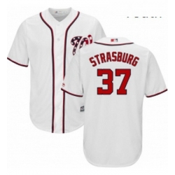 Youth Majestic Washington Nationals 37 Stephen Strasburg Authentic White Home Cool Base MLB Jersey