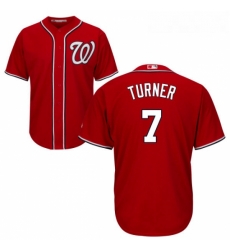 Youth Majestic Washington Nationals 7 Trea Turner Authentic Red Alternate 1 Cool Base MLB Jersey