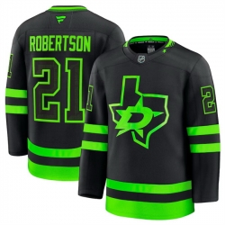 Men Dallas Stars 21 Jason Robertson Black 2024 25 Alternate Stitched Hockey Jersey