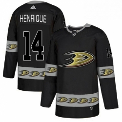 Mens Adidas Anaheim Ducks 14 Adam Henrique Premier Black Team Logo Fashion NHL Jersey 