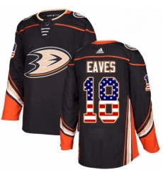 Mens Adidas Anaheim Ducks 18 Patrick Eaves Authentic Black USA Flag Fashion NHL Jersey 