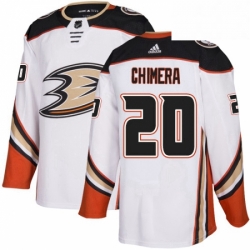 Mens Adidas Anaheim Ducks 20 Jason Chimera Authentic White Away NHL Jersey 