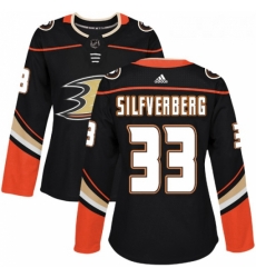 Womens Adidas Anaheim Ducks 33 Jakob Silfverberg Premier Black Home NHL Jersey 