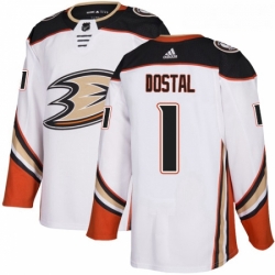 Youth Adidas Anaheim Ducks 1 Lukas Dostal Authentic White Away NHL Jersey 