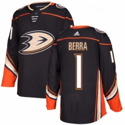 Youth Adidas Anaheim Ducks 1 Reto Berra Premier Black Home NHL Jersey 