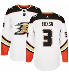 Youth Adidas Anaheim Ducks 3 Kevin Bieksa Authentic White Away NHL Jersey 