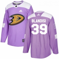 Youth Adidas Anaheim Ducks 39 Joseph Blandisi Authentic Purple Fights Cancer Practice NHL Jersey 