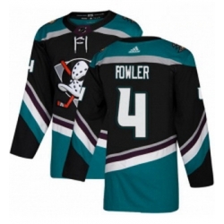 Youth Adidas Anaheim Ducks 4 Cam Fowler Authentic Black Teal Third NHL Jersey 