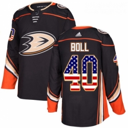 Youth Adidas Anaheim Ducks 40 Jared Boll Authentic Black USA Flag Fashion NHL Jersey 