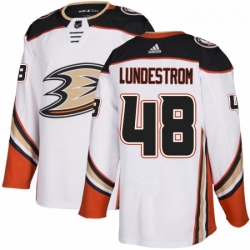 Youth Adidas Anaheim Ducks 48 Isac Lundestrom Authentic White Away NHL Jersey 