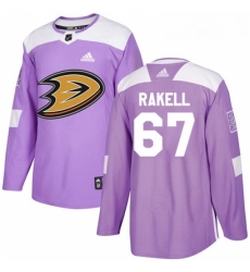 Youth Adidas Anaheim Ducks 67 Rickard Rakell Authentic Purple Fights Cancer Practice NHL Jersey 