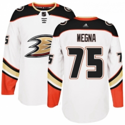 Youth Adidas Anaheim Ducks 75 Jaycob Megna Authentic White Away NHL Jersey 