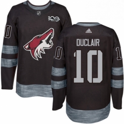 Mens Adidas Arizona Coyotes 10 Anthony Duclair Authentic Black 1917 2017 100th Anniversary NHL Jersey 