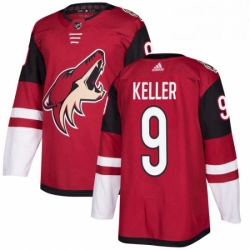 Mens Adidas Arizona Coyotes 9 Clayton Keller Premier Burgundy Red Home NHL Jersey 