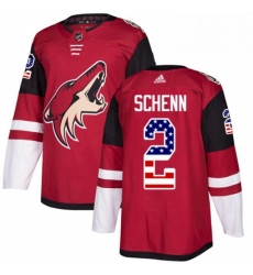 Youth Adidas Arizona Coyotes 2 Luke Schenn Authentic Red USA Flag Fashion NHL Jersey 