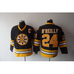 Boston Bruins 24 Terry O'Reilly Authenitc Black Jersey C patch