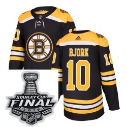 Mens Adidas Boston Bruins 10 Anders Bjork Authentic Black Home NHL Jersey