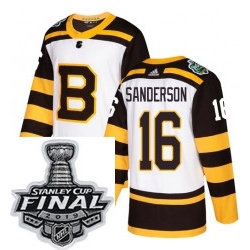 Mens Adidas Boston Bruins 16 Derek Sanderson Authentic White 2019 Winter Classic NHL Jersey