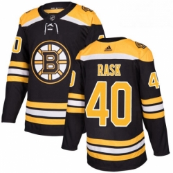 Mens Adidas Boston Bruins 40 Tuukka Rask Authentic Black Home NHL Jersey 