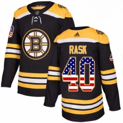 Mens Adidas Boston Bruins 40 Tuukka Rask Authentic Black USA Flag Fashion NHL Jersey 