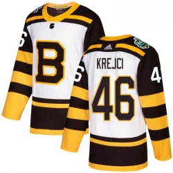 Mens Adidas Boston Bruins 46 David Krejci Authentic White 2019 Winter Classic NHL Jersey 