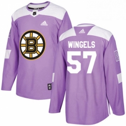 Mens Adidas Boston Bruins 57 Tommy Wingels Authentic Purple Fights Cancer Practice NHL Jersey 