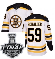 Mens Adidas Boston Bruins 59 Tim Schaller Authentic White Away NHL Jersey