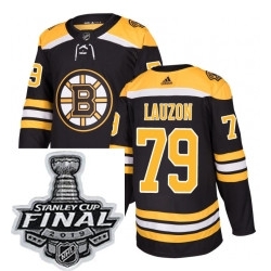 Mens Adidas Boston Bruins 79 Jeremy Lauzon Authentic Black Home NHL Jersey