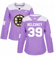 Womens Adidas Boston Bruins 39 Matt Beleskey Authentic Purple Fights Cancer Practice NHL Jersey 