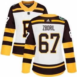 Womens Adidas Boston Bruins 67 Jakub Zboril Authentic White 2019 Winter Classic NHL Jersey 