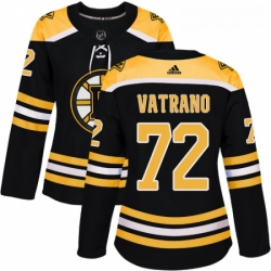 Womens Adidas Boston Bruins 72 Frank Vatrano Premier Black Home NHL Jersey 