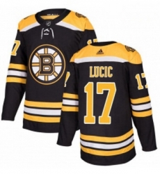 Youth Adidas Boston Bruins 17 Milan Lucic Authentic Black Home NHL Jersey 