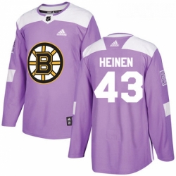 Youth Adidas Boston Bruins 43 Danton Heinen Authentic Purple Fights Cancer Practice NHL Jersey 