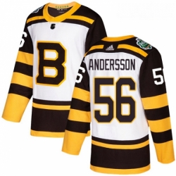 Youth Adidas Boston Bruins 56 Axel Andersson Authentic White 2019 Winter Classic NHL Jerse