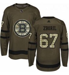 Youth Adidas Boston Bruins 67 Jakub Zboril Premier Green Salute to Service NHL Jersey 