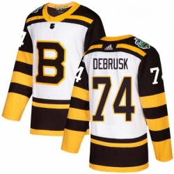 Youth Adidas Boston Bruins 74 Jake DeBrusk Authentic White 2019 Winter Classic NHL Jersey 