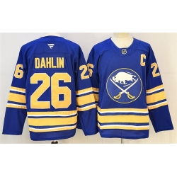 Men Buffalo Sabres  26 Rasmus Dahlin Blue 2024 25 With C Patch Stitched Jersey