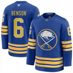 Men Buffalo Sabres  6 Zach Benson Blue Stitched Hockey Jersey