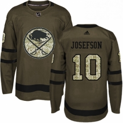 Mens Adidas Buffalo Sabres 10 Jacob Josefson Premier Green Salute to Service NHL Jersey 