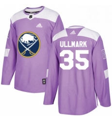 Mens Adidas Buffalo Sabres 35 Linus Ullmark Authentic Purple Fights Cancer Practice NHL Jersey 