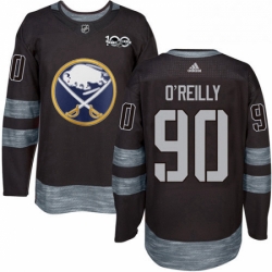 Mens Adidas Buffalo Sabres 90 Ryan OReilly Authentic Black 1917 2017 100th Anniversary NHL Jersey 