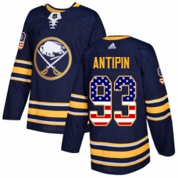 Mens Adidas Buffalo Sabres 93 Victor Antipin Authentic Navy Blue USA Flag Fashion NHL Jersey 