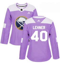 Womens Adidas Buffalo Sabres 40 Robin Lehner Authentic Purple Fights Cancer Practice NHL Jersey 