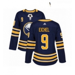 Womens Adidas Buffalo Sabres 9 Jack Eichel Authentic Navy Blue Home NHL Jersey 