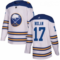 Youth Adidas Buffalo Sabres 17 Jordan Nolan Authentic White 2018 Winter Classic NHL Jersey 