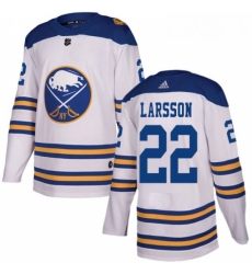 Youth Adidas Buffalo Sabres 22 Johan Larsson Authentic White 2018 Winter Classic NHL Jersey 