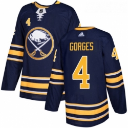 Youth Adidas Buffalo Sabres 4 Josh Gorges Premier Navy Blue Home NHL Jersey 
